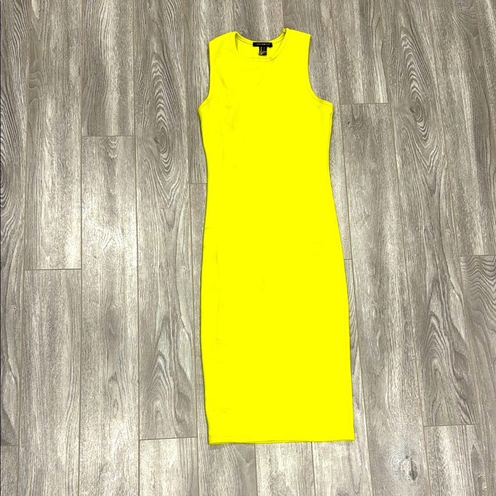 Urban Planet Yellow Halter Sheath Midi Dress